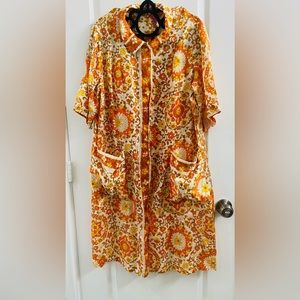 Rare!! Vintage Evelyn Pearsonfloral house dress, costume, statement piece.